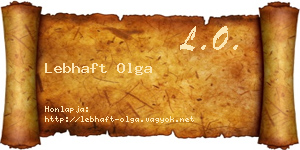 Lebhaft Olga névjegykártya